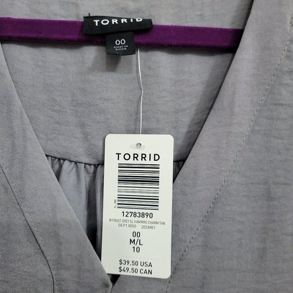 Torrid Gray Lightweight Airy Blouse NWT - Picture 3 of 3